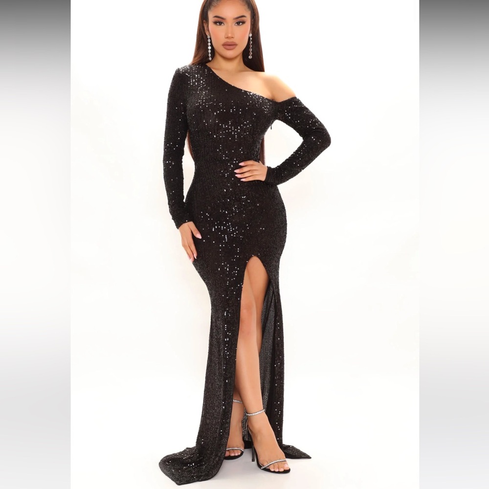 Black sequin gown